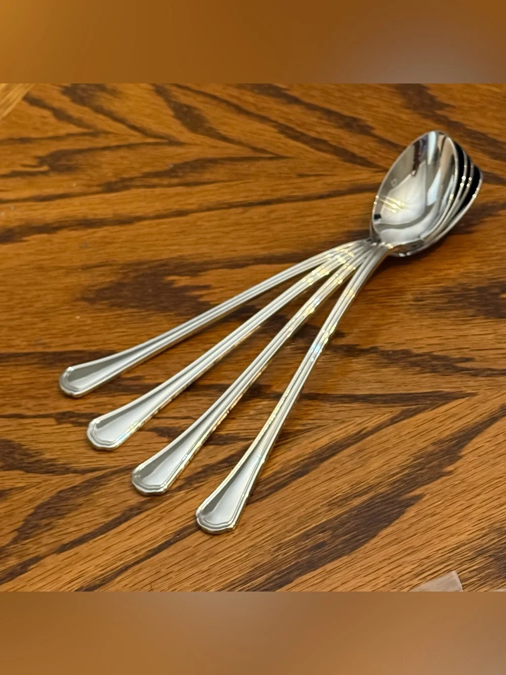 Reed & Barton ARLINGTON NEWTON 4 Iced Tea Spoons Stainless Flatware 8” NEW